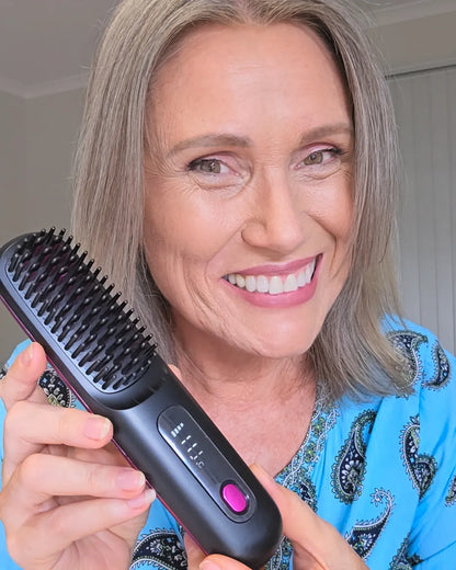 Lushair Portable Straightener Brush - GlowBrush PRO