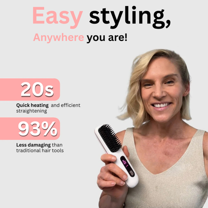 Lushair Portable Straightener Brush - GlowBrush PRO