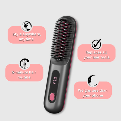 Lushair Portable Straightener Brush - GlowBrush PRO