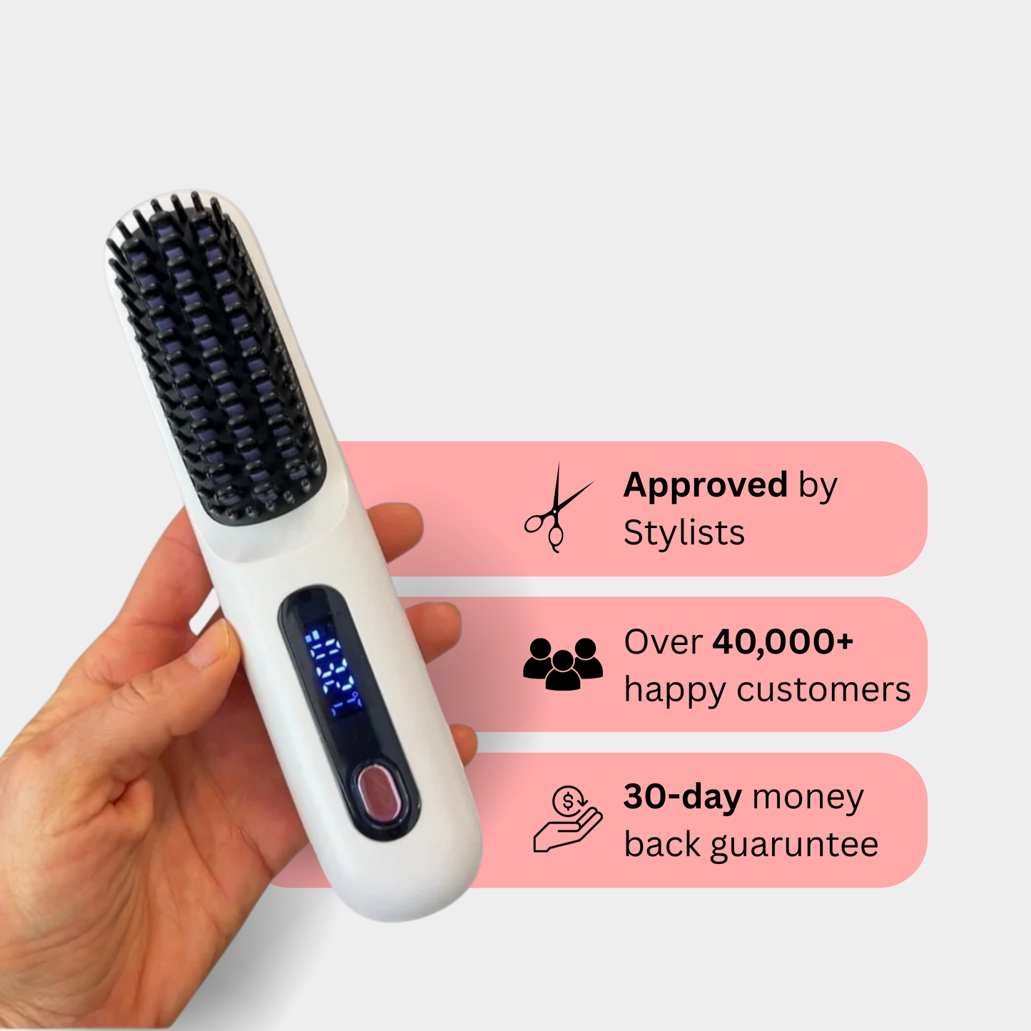 Lushair Portable Straightener Brush - GlowBrush PRO