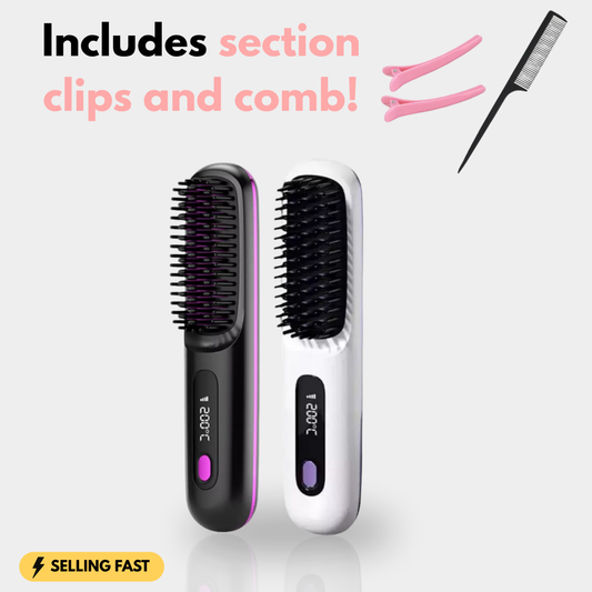 Lushair Portable Straightener Brush - GlowBrush PRO