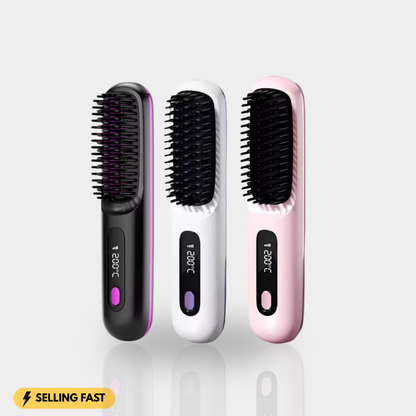 Lushair Portable Straightener Brush - GlowBrush PRO