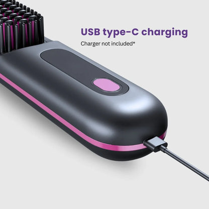 Lushair Portable Straightener Brush - GlowBrush PRO